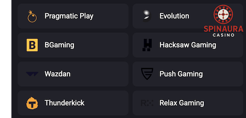 fournisseurs de jeux spinaura